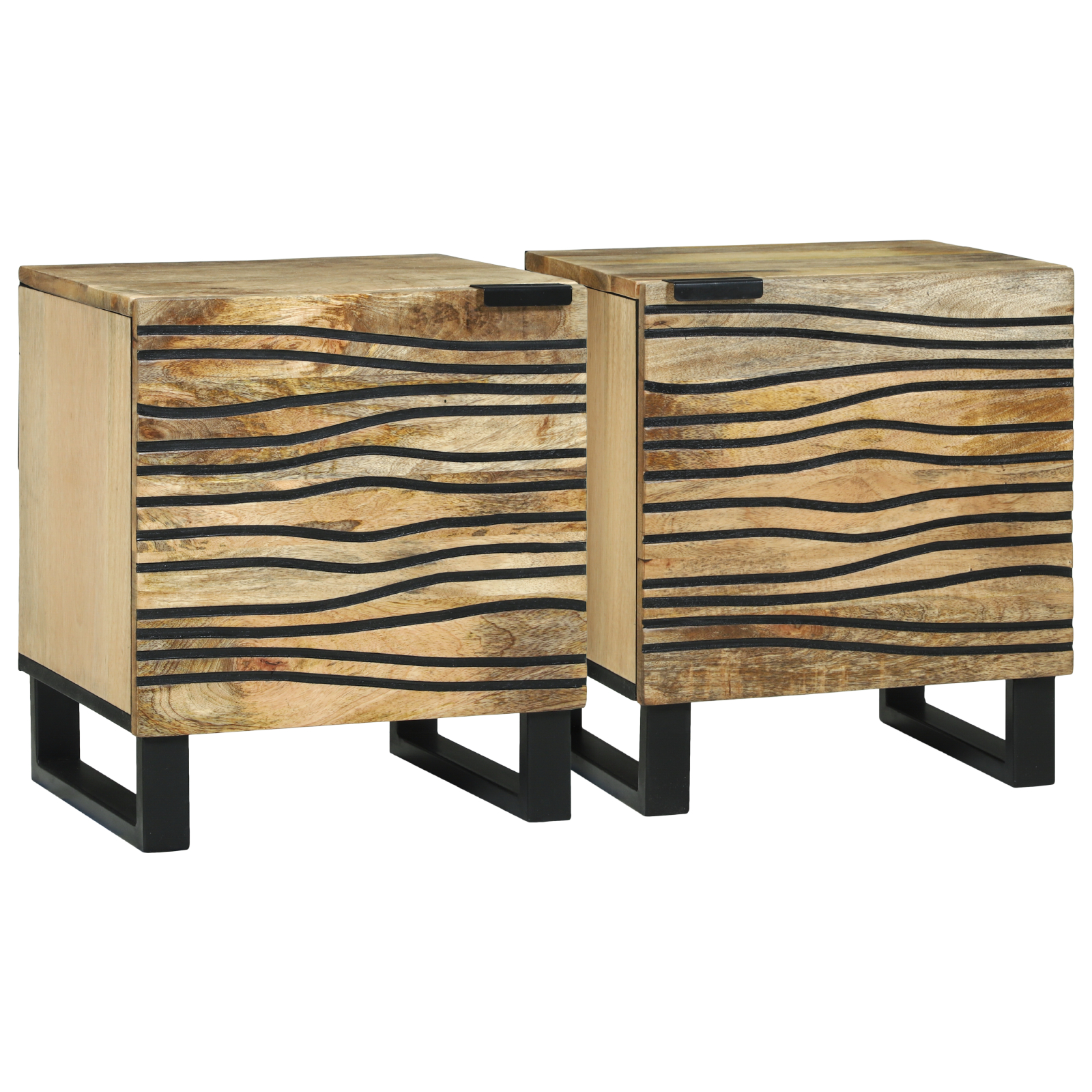 vidaXL Dulap de noapte 2 pcs Maro 40 x 33 x 46 cm Lemn masiv de acacia