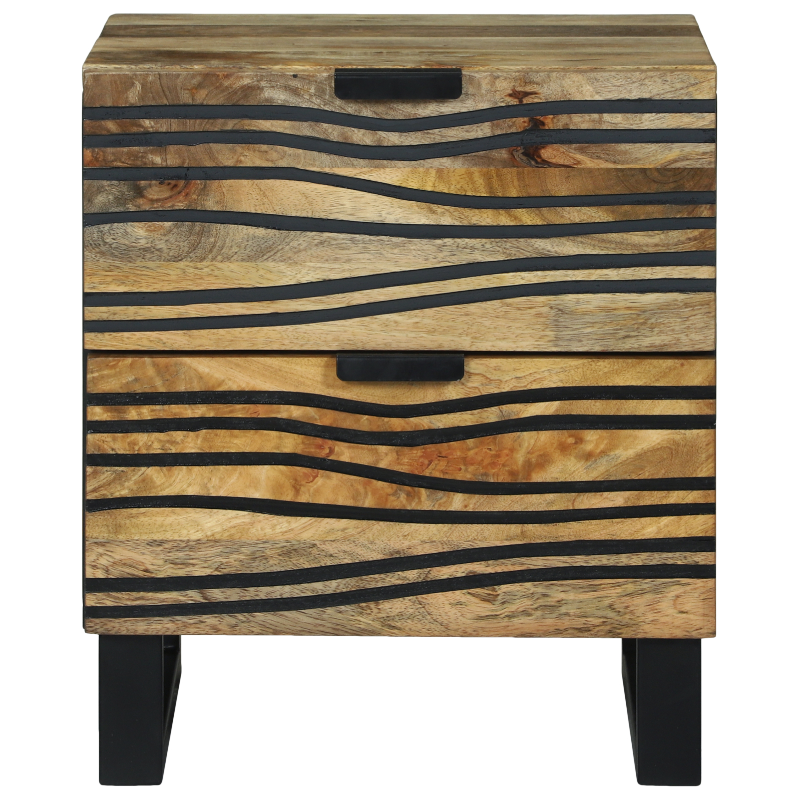 vidaXL Cabinet de noptieră 40x33.5x46 cm din lemn masiv de mango și lemn ingineresc vidaXL Cabinet de noptieră 40x33.5x46 cm din lemn masiv de mango și lemn ingineresc
