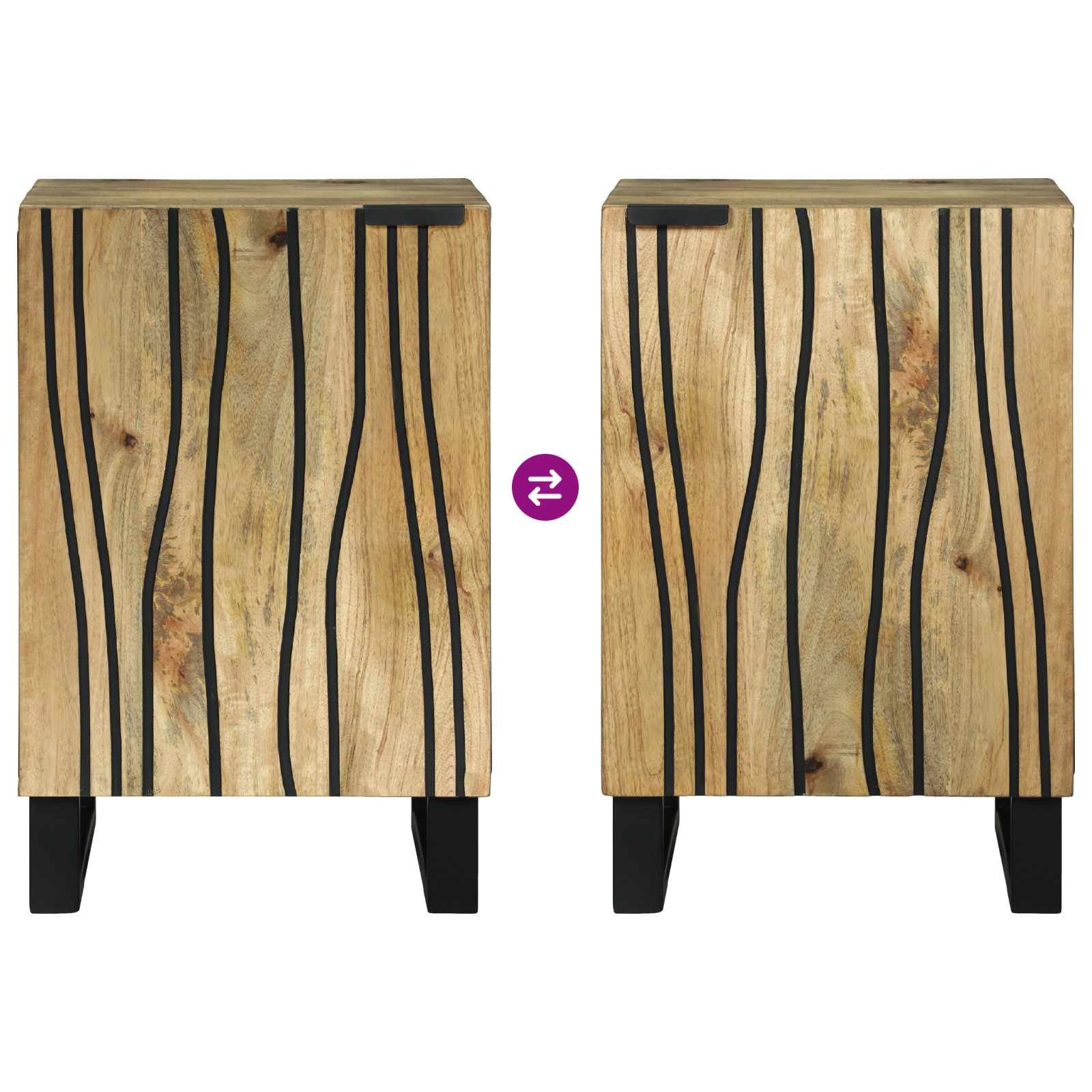 vidaXL Cabinet de baie 38x33.5x58 cm din lemn masiv de mango și lemn ingineresc vidaXL Cabinet de baie 38x33.5x58 cm din lemn masiv de mango și lemn ingineresc