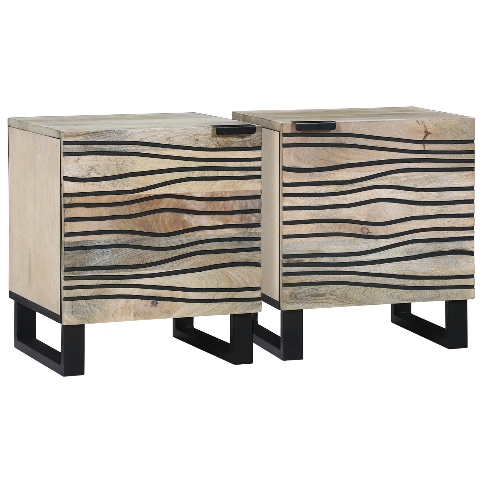 vidaXL Mese de noptieră 2 pcs natural 40 x 33.5 x 46 cm vidaXL Mese de noptieră 2 pcs natural 40 x 33.5 x 46 cm