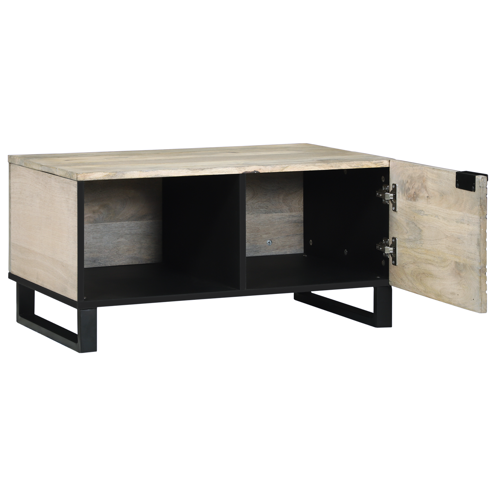 vidaXL Masă de cafea Alb, Negru 80 x 50 x 40 cm Lemn de mango solid vidaXL Masă de cafea Alb, Negru 80 x 50 x 40 cm Lemn de mango solid