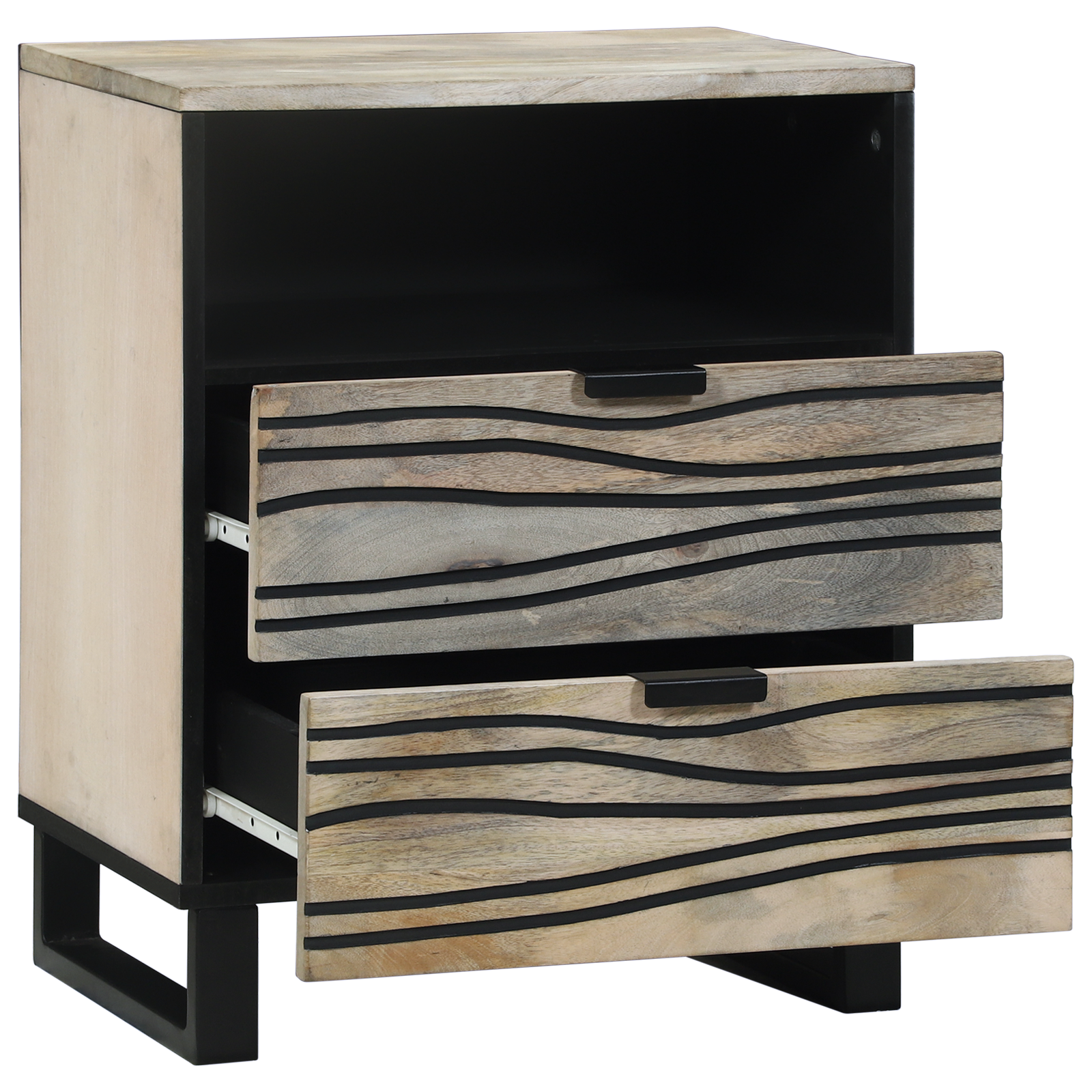 vidaXL Dulap de noapte cu sertar Alb și negru 50 x 33 x 60 cm vidaXL Dulap de noapte cu sertar Alb și negru 50 x 33 x 60 cm