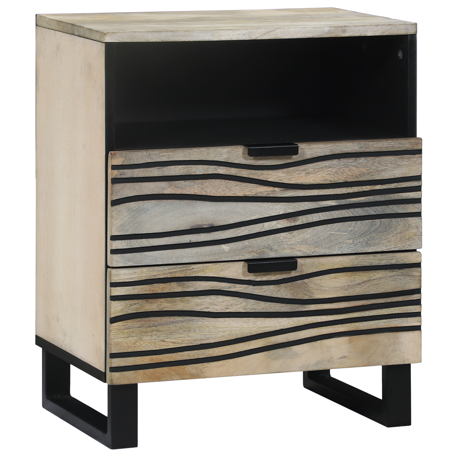 vidaXL Dulap de noapte cu sertar Alb și negru 50 x 33 x 60 cm vidaXL Dulap de noapte cu sertar Alb și negru 50 x 33 x 60 cm