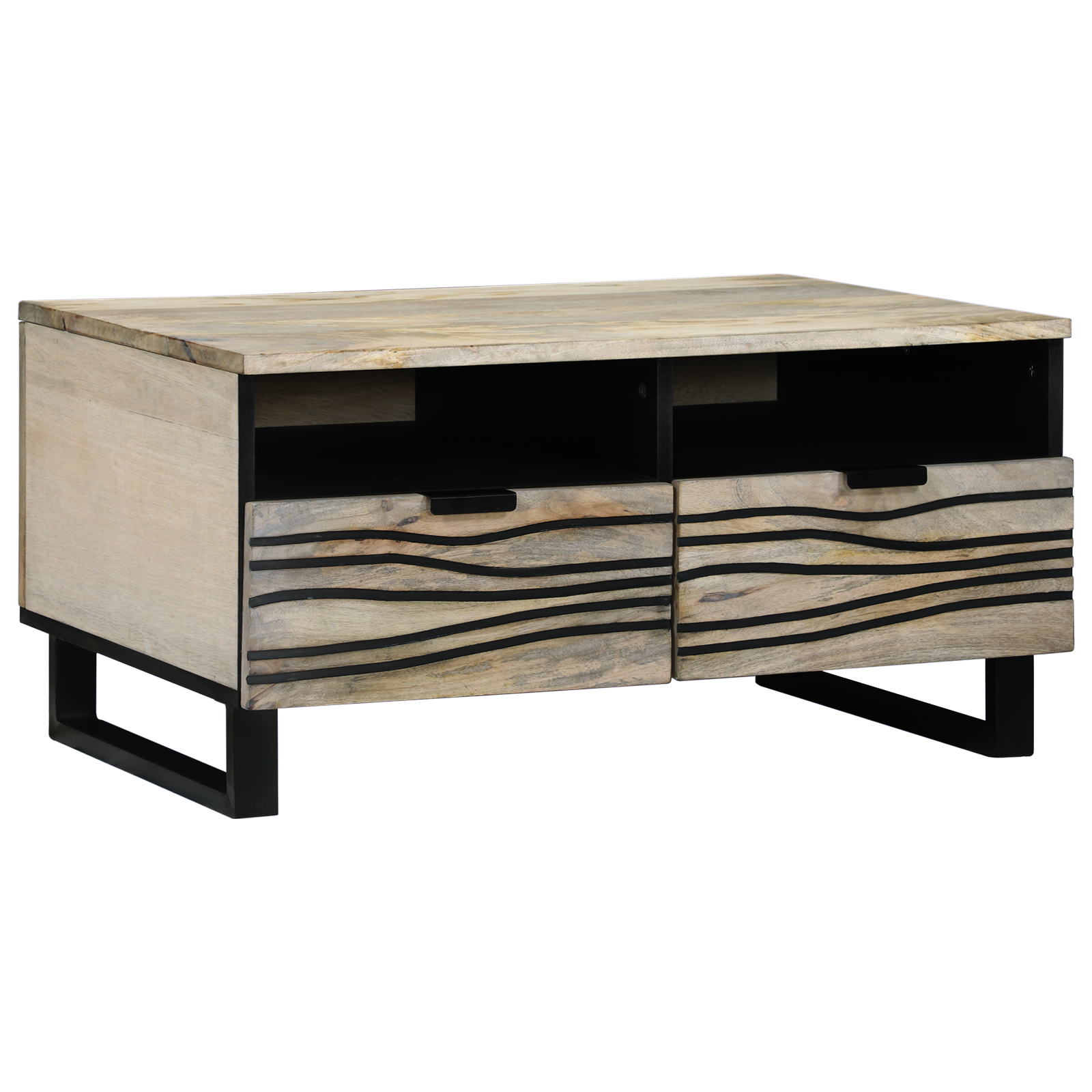 vidaXL Masă de cafea cu sertar cu depozitare Alb, Negru 80 x 50 x 40 cm vidaXL Masă de cafea cu sertar cu depozitare Alb, Negru 80 x 50 x 40 cm