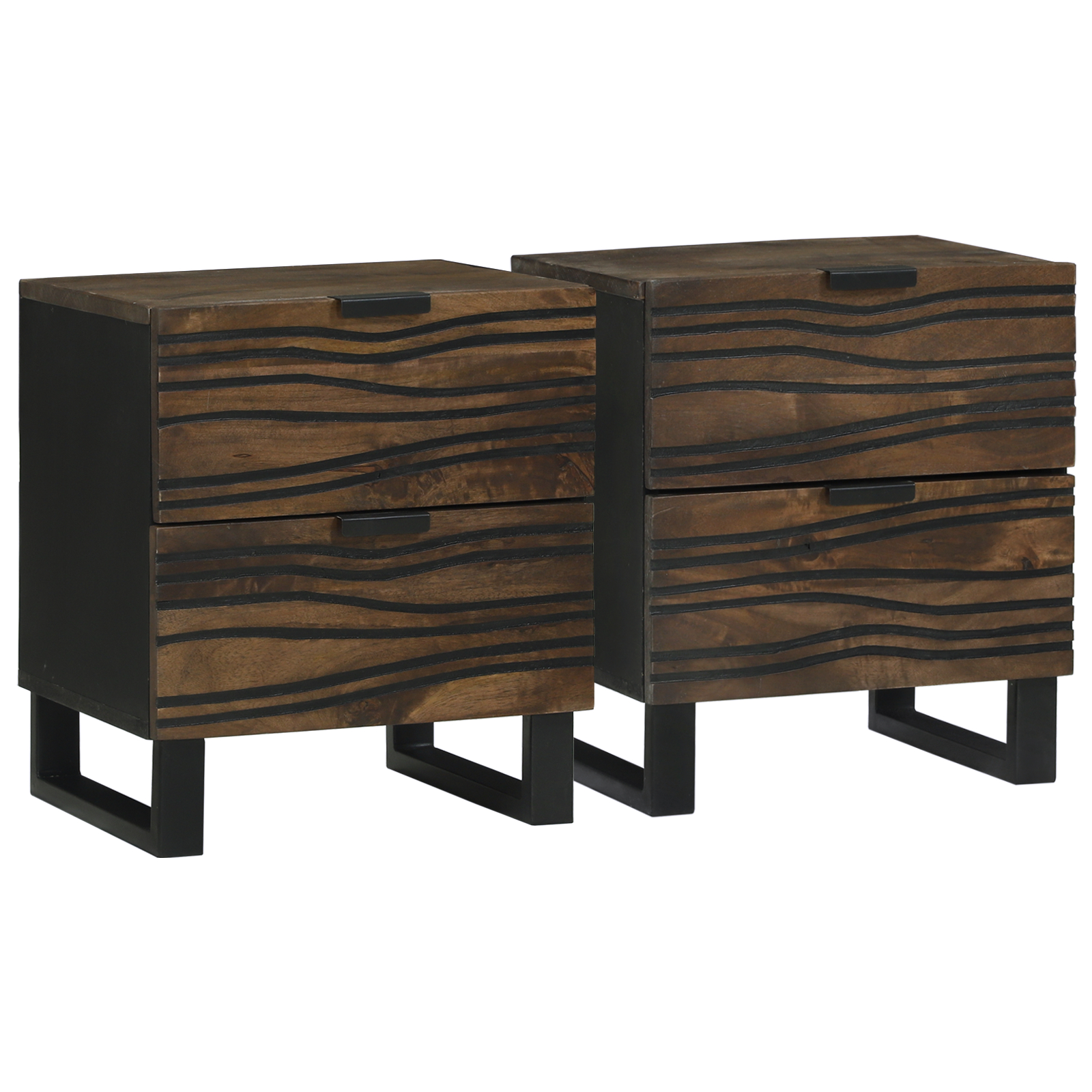 vidaXL Dulap de noapte cu sertar 2 pcs castan 40 x 33 x 46 cm vidaXL Dulap de noapte cu sertar 2 pcs castan 40 x 33 x 46 cm