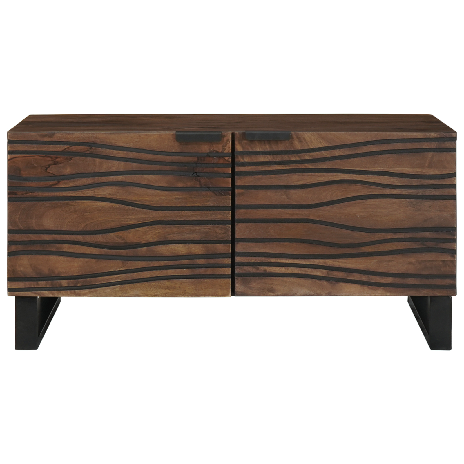 vidaXL Masă de cafea - 80 x 50 x 40 cm, făcută din lemn masiv și lemn stratificat. vidaXL Masă de cafea - 80 x 50 x 40 cm, făcută din lemn masiv și lemn stratificat.
