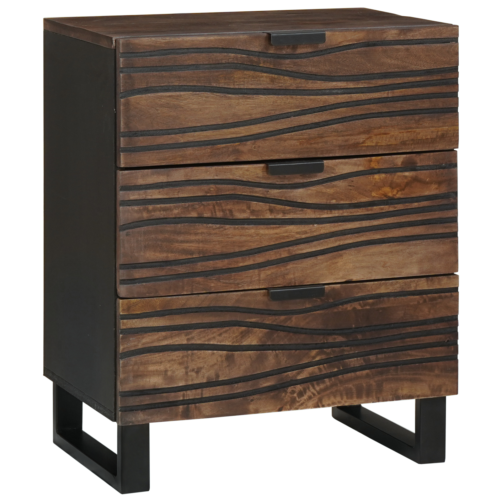 vidaXL Cabinet de Noptieră - 50x33x60 cm din lemn solid de mango și lemn reîncărcat. vidaXL Cabinet de Noptieră - 50x33x60 cm din lemn solid de mango și lemn reîncărcat.