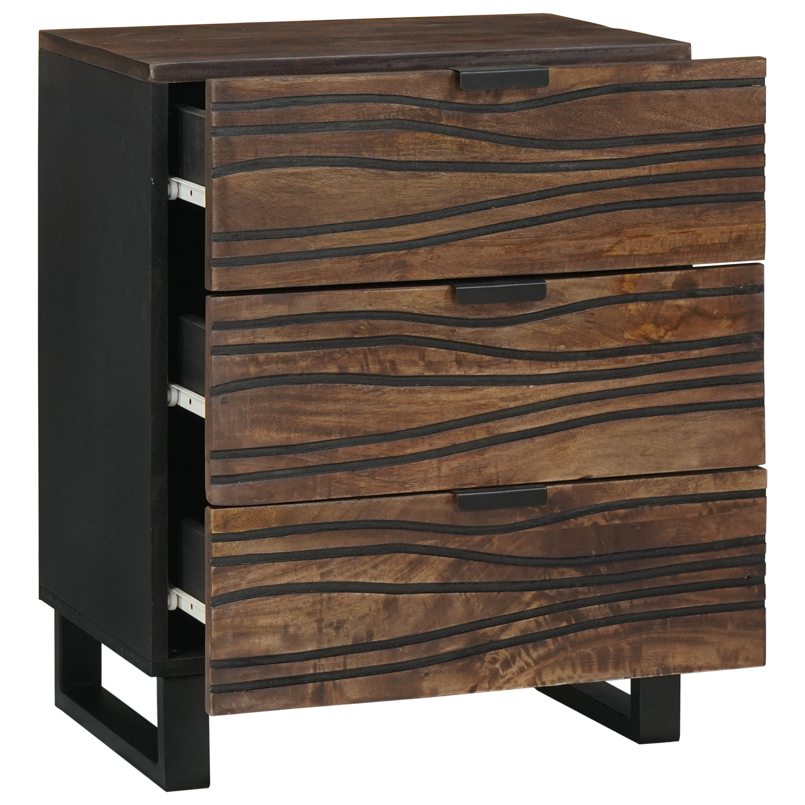 vidaXL Cabinet de Noptieră - 50x33x60 cm din lemn solid de mango și lemn reîncărcat. vidaXL Cabinet de Noptieră - 50x33x60 cm din lemn solid de mango și lemn reîncărcat.