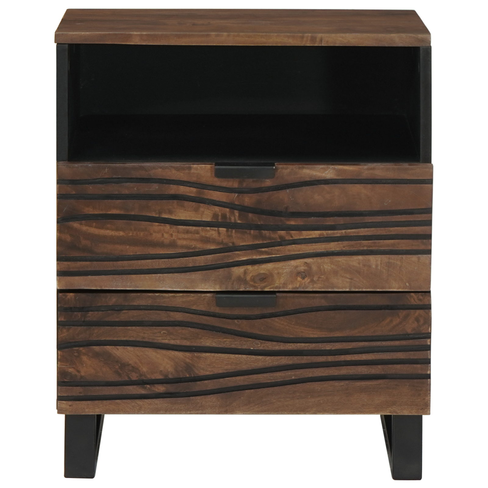 vidaXL Cabinet de Noptieră - 50x33x60 cm din lemn solid de mango și lemn reîncărcat. vidaXL Cabinet de Noptieră - 50x33x60 cm din lemn solid de mango și lemn reîncărcat.