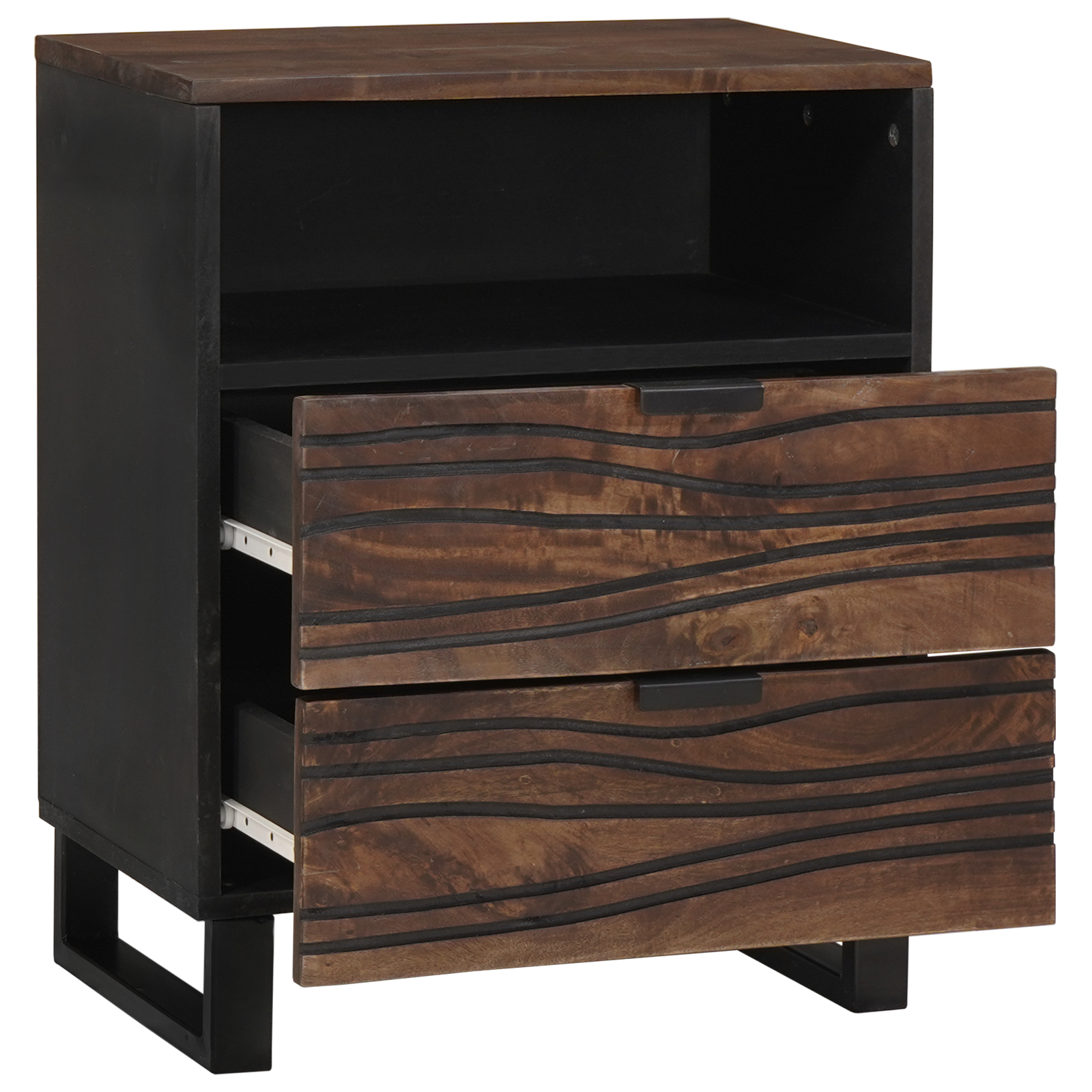 vidaXL Cabinet de noptieră - 50 x 33 x 60 cm - Fabricat din lemn solid și stratificat vidaXL Cabinet de noptieră - 50 x 33 x 60 cm - Fabricat din lemn solid și stratificat