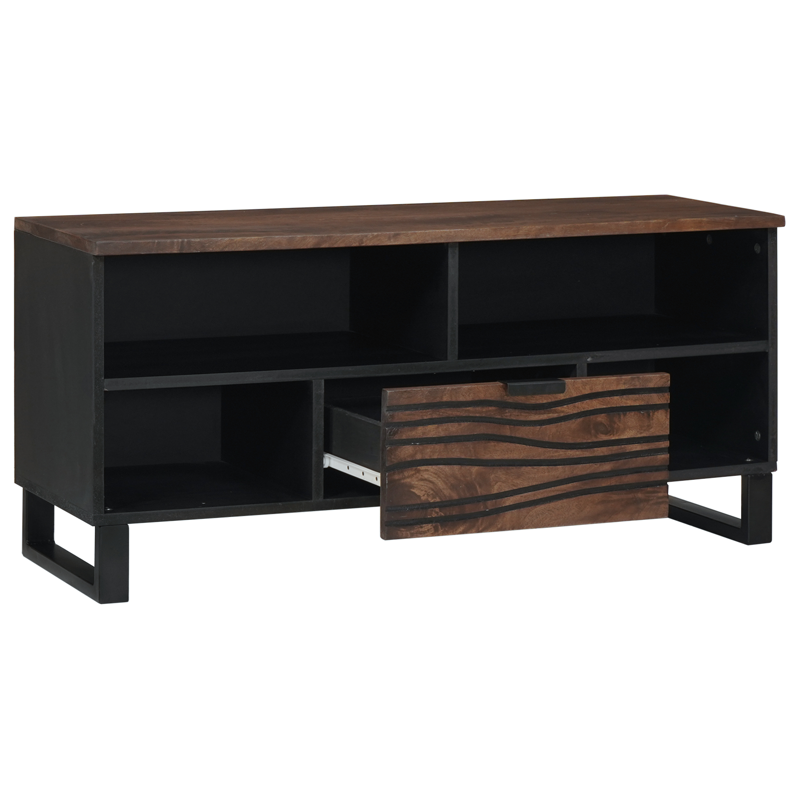 vidaXL Dulap TV - 100 x 33.5 x 46 cm, făcut din lemn masiv de mango. vidaXL Dulap TV - 100 x 33.5 x 46 cm, făcut din lemn masiv de mango.