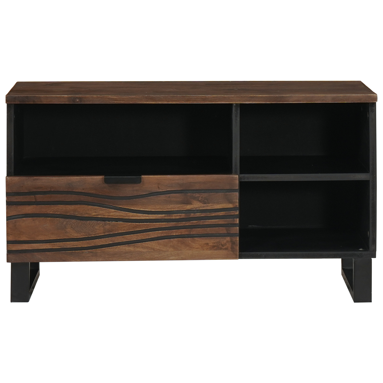 vidaXL Cabinet TV - 80x33.5x46 cm, din lemn masiv și lemn stratificat. vidaXL Cabinet TV - 80x33.5x46 cm, din lemn masiv și lemn stratificat.
