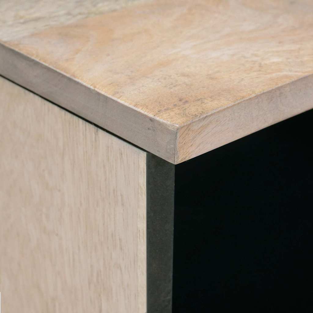 vidaXL Masă de cafea cu raft Alb 80 x 54 x 40 cm Lemn masiv de acacia