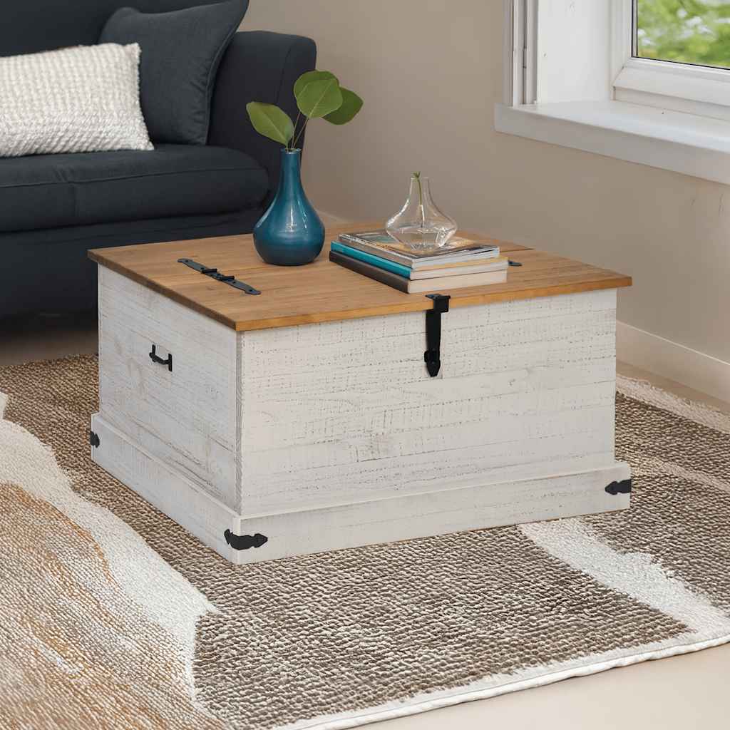 vidaXL Cufă de depozitare HALDEN alb 91x91x47 cm lemn masiv de pin vidaXL Cufă de depozitare HALDEN alb 91x91x47 cm lemn masiv de pin