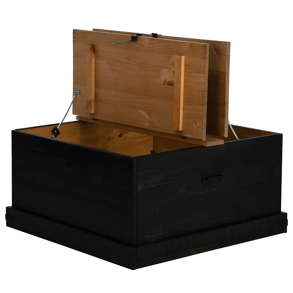 vidaXL Cufă de depozitare HALDEN Negru 91x91x47 cm Lemn masiv de pin vidaXL Cufă de depozitare HALDEN Negru 91x91x47 cm Lemn masiv de pin