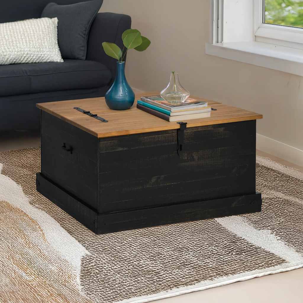 vidaXL Cufă de depozitare HALDEN Negru 91x91x47 cm Lemn masiv de pin vidaXL Cufă de depozitare HALDEN Negru 91x91x47 cm Lemn masiv de pin