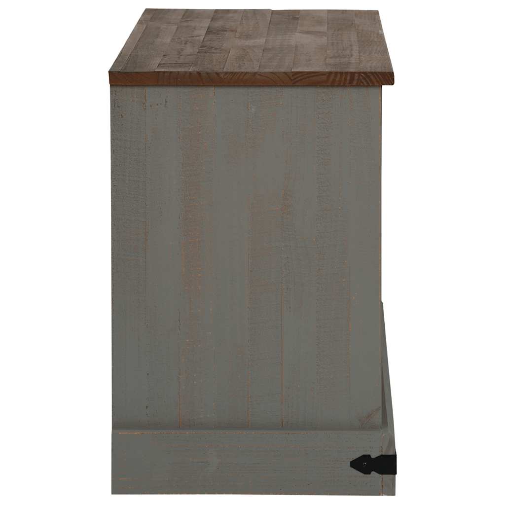 vidaXL Dulap TV HALDEN cu uşă glisantă gri 110x40x60 cm lemn masiv