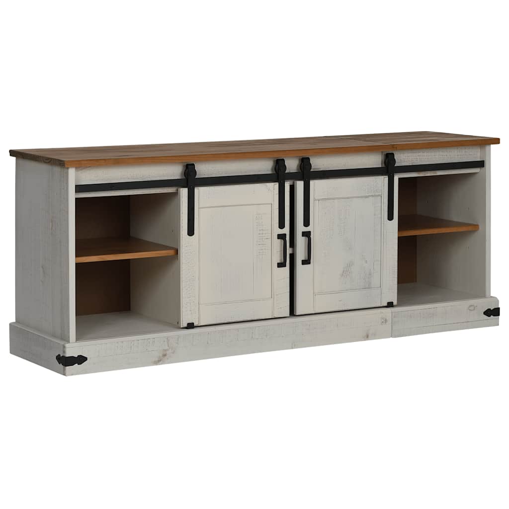 vidaXL Dulap TV HALDEN 2 uși glisante alb 150x40x60 cm lemn masiv