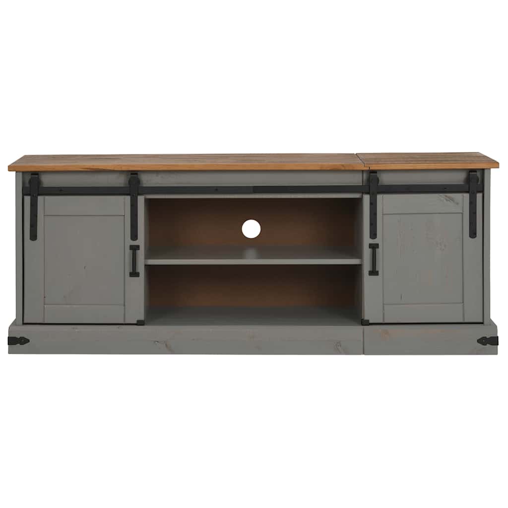 vidaXL Dulap TV HALDEN 2 usi glisante gri 150x40x60 cm lemn masiv