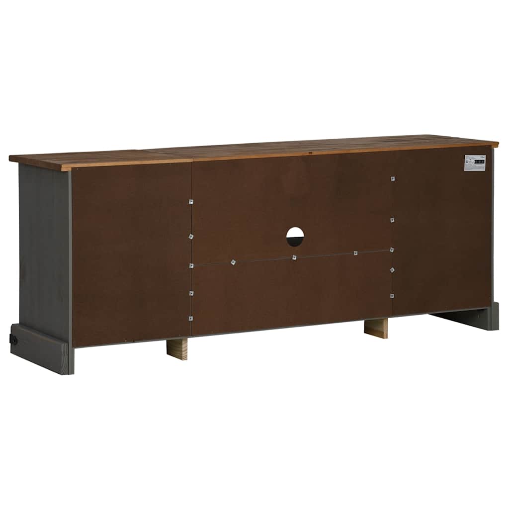 vidaXL Dulap TV HALDEN 2 usi glisante gri 150x40x60 cm lemn masiv