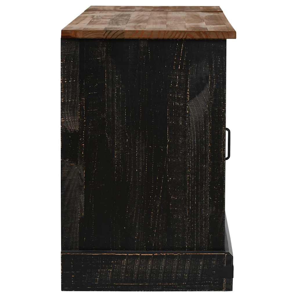 vidaXL Dulap TV HALDEN 2 usi glisante negru 150x40x60 cm lemn masiv