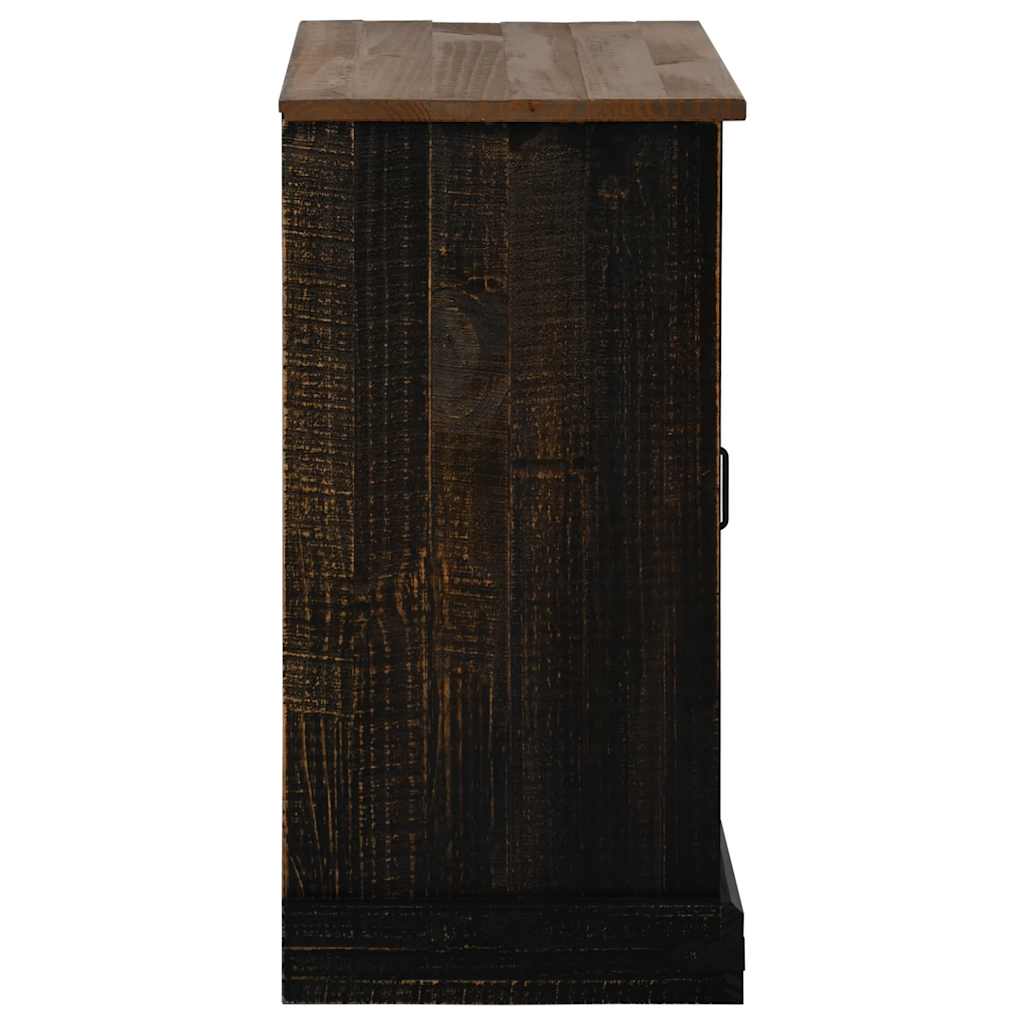 vidaXL Bufetă HALDEN cu uşă glisantă neagră 80x40x80 cm lemn masiv