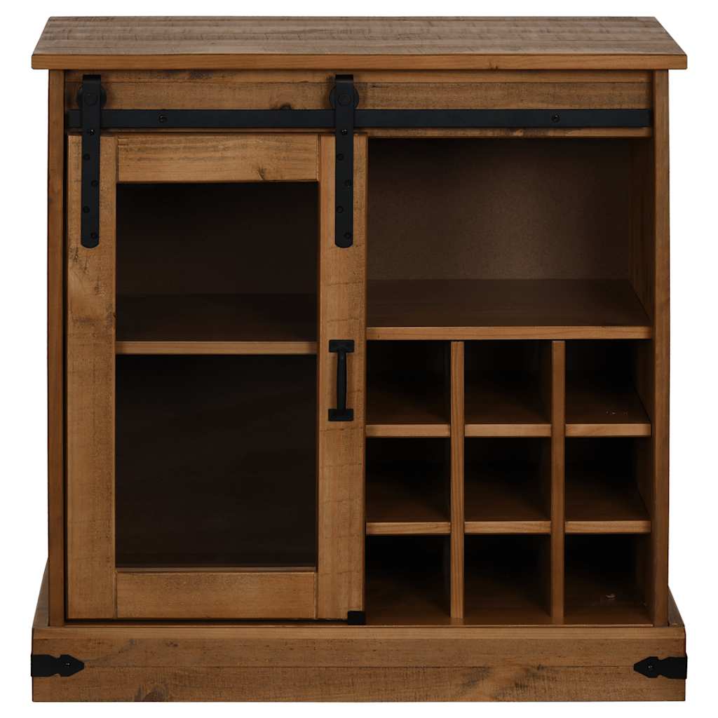 vidaXL Bufetă HALDEN cu uşă glisantă 80x40x80 cm lemn masiv vidaXL Bufetă HALDEN cu uşă glisantă 80x40x80 cm lemn masiv