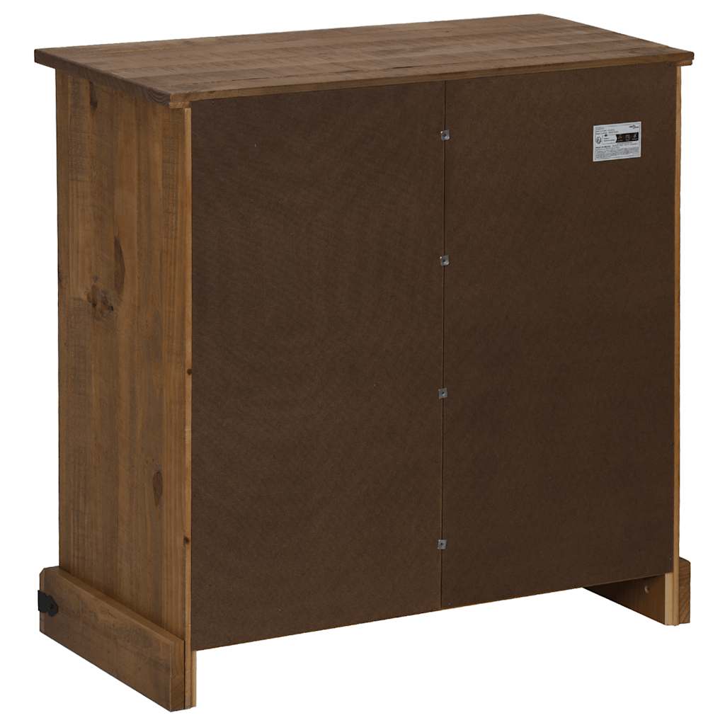 vidaXL Bufetă HALDEN cu uşă glisantă 80x40x80 cm lemn masiv vidaXL Bufetă HALDEN cu uşă glisantă 80x40x80 cm lemn masiv