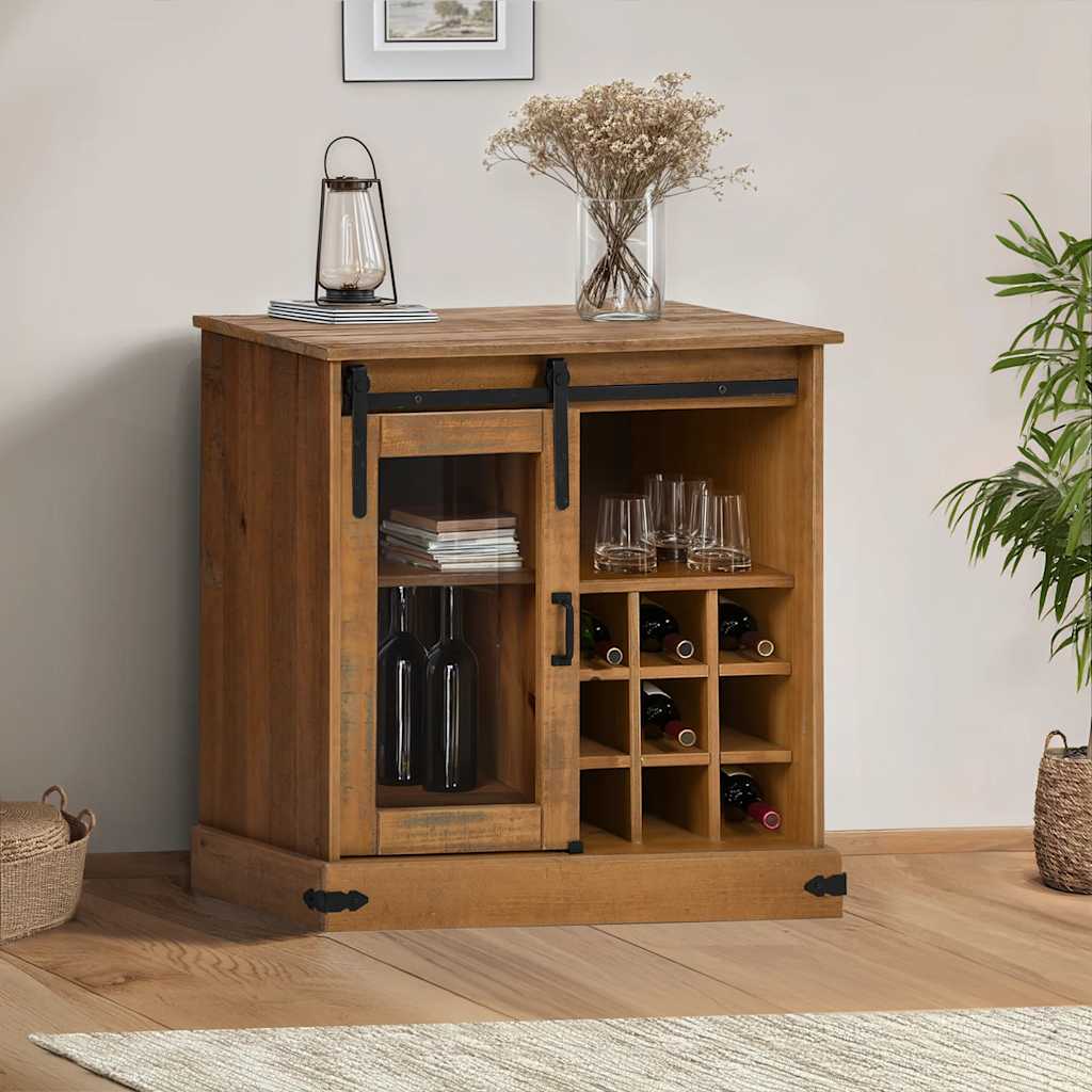 vidaXL Bufetă HALDEN cu uşă glisantă 80x40x80 cm lemn masiv vidaXL Bufetă HALDEN cu uşă glisantă 80x40x80 cm lemn masiv