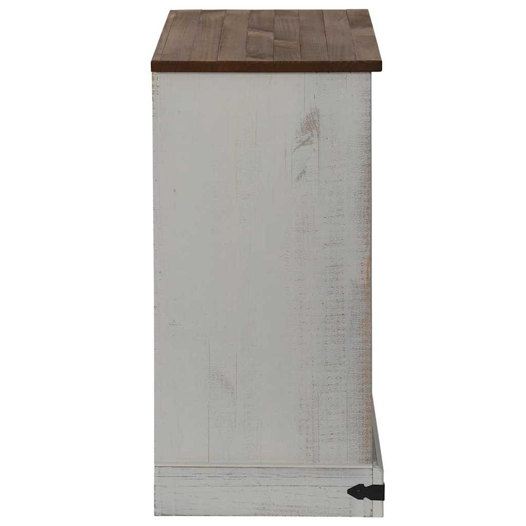 vidaXL Bufetă HALDEN cu uşă glisantă alb 80x40x80 cm lemn masiv