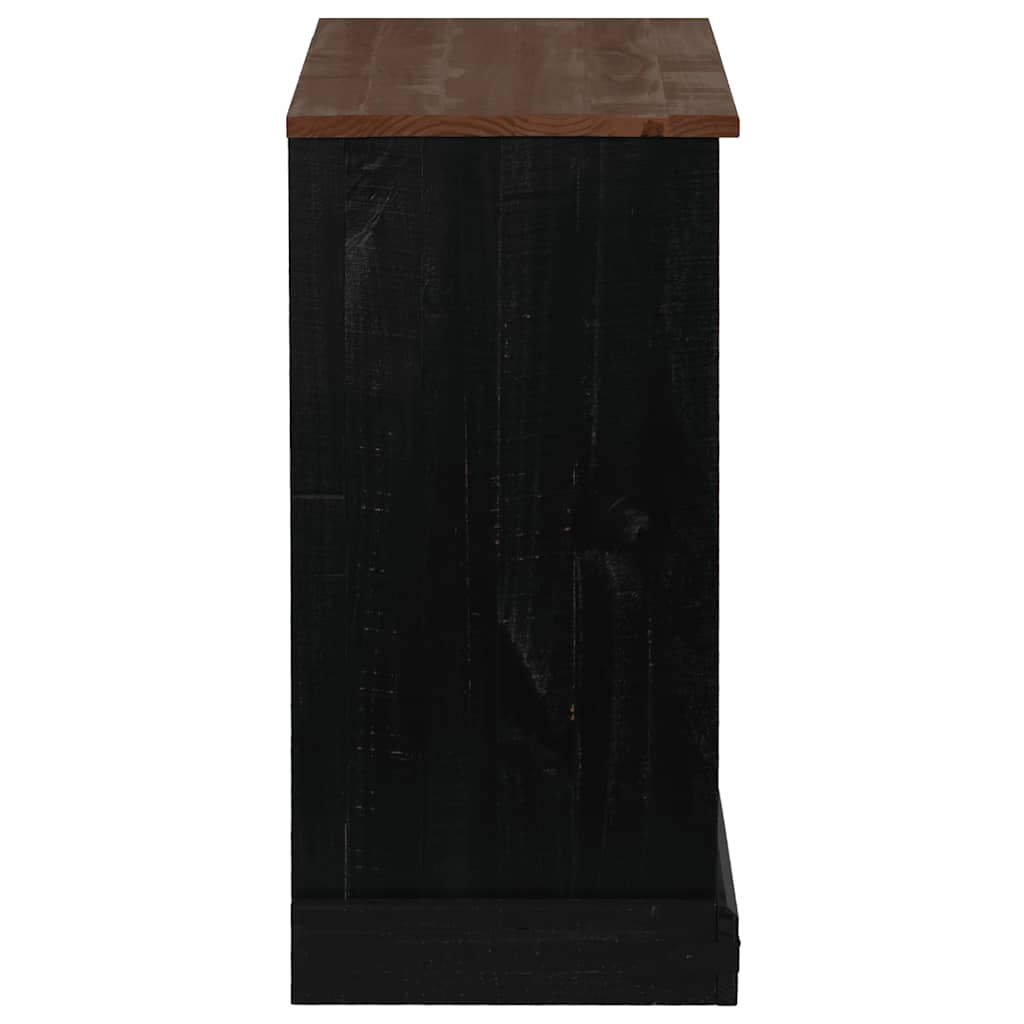 vidaXL Bufetă HALDEN cu uşă glisantă neagră 80x40x80 cm lemn masiv