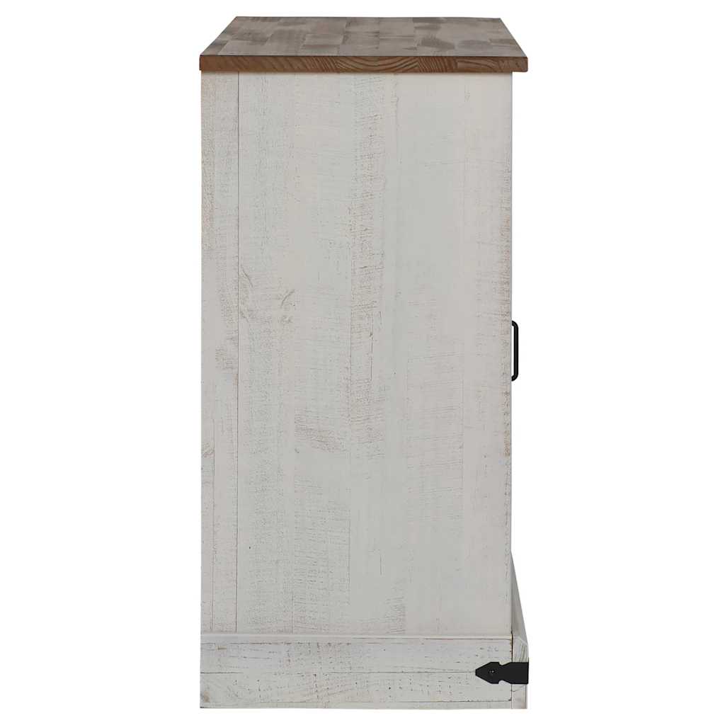 vidaXL Bufetă HALDEN 2 uși glisante alb 112x40x80 cm lemn masiv