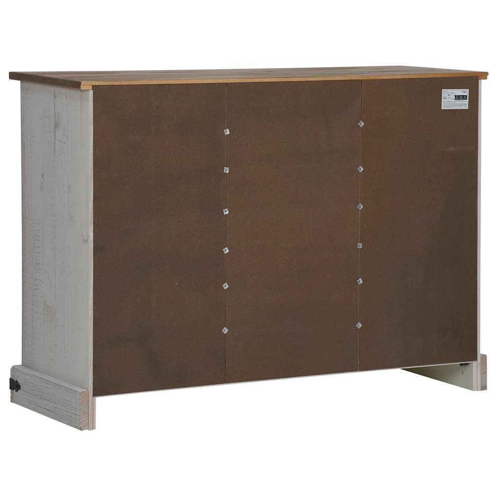 vidaXL Bufetă HALDEN 2 uși glisante alb 112x40x80 cm lemn masiv