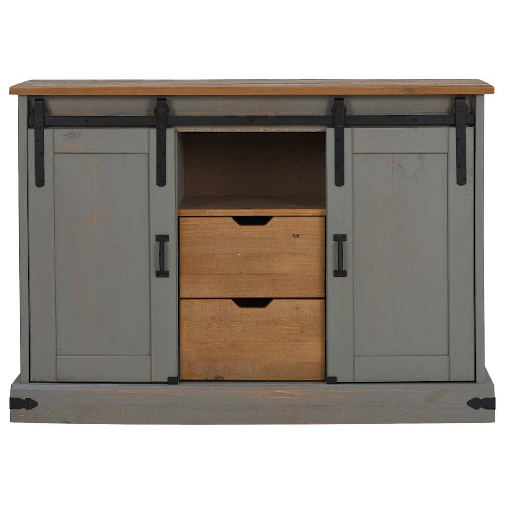 vidaXL Bufetă HALDEN 2 uși glisante gri 112x40x80 cm lemn masiv
