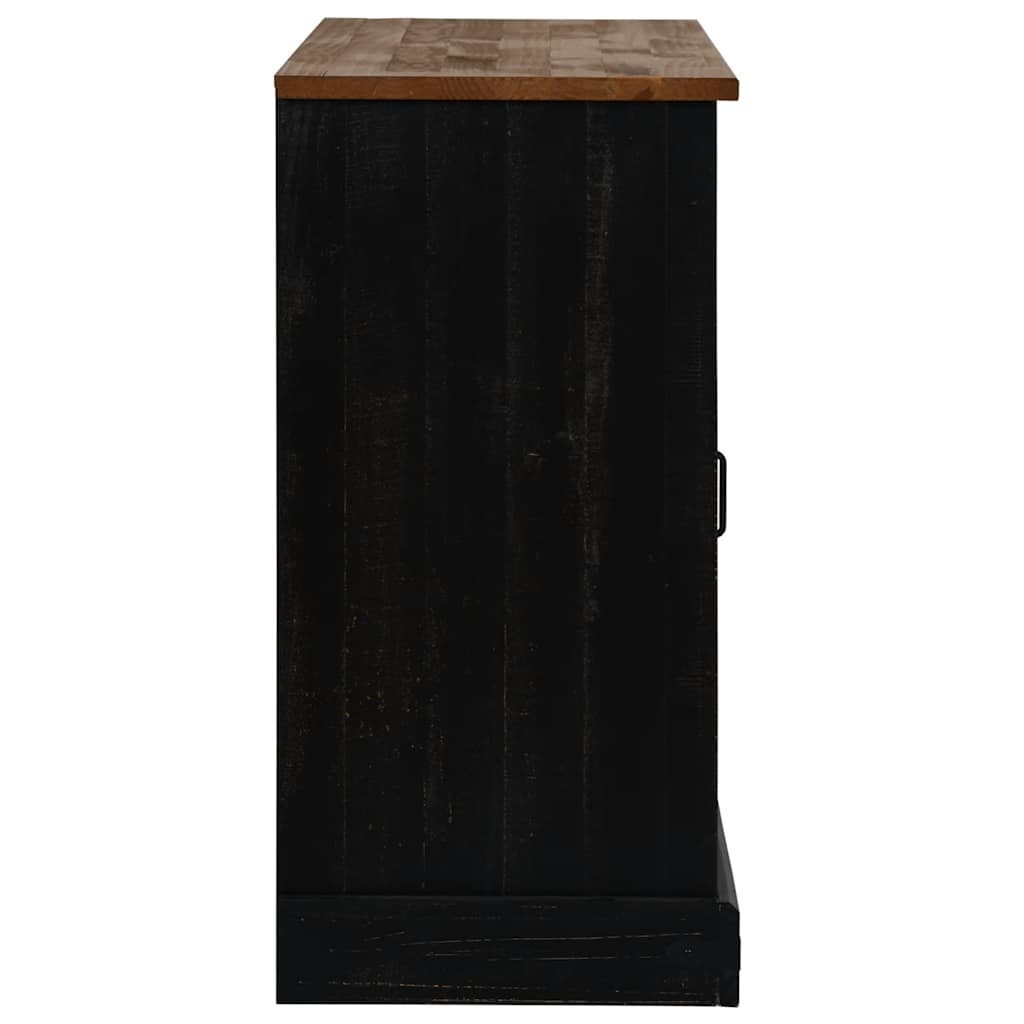 vidaXL Bufetă HALDEN 2 uși glisante negru 112x40x80 cm lemn masiv