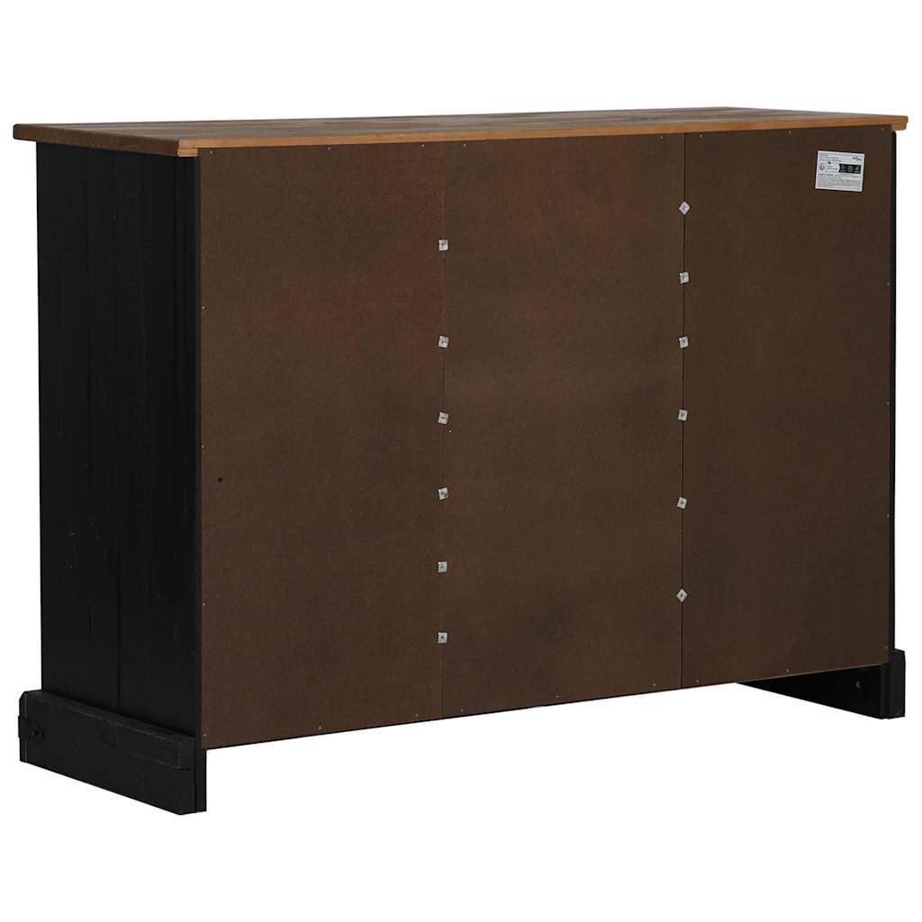 vidaXL Bufetă HALDEN 2 uși glisante negru 112x40x80 cm lemn masiv