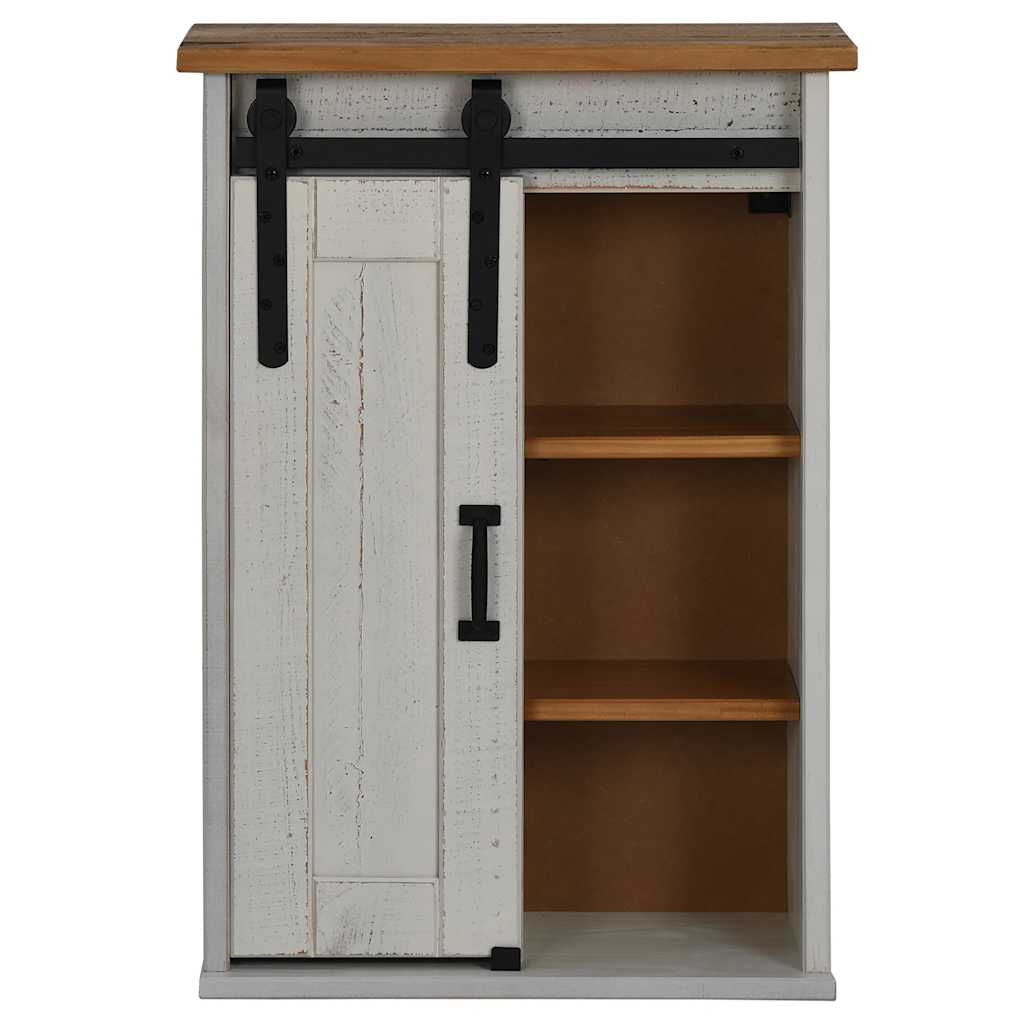 vidaXL Dulap suspendat HALDEN cu ușă glisantă alb 49x22,5x70 cm pin