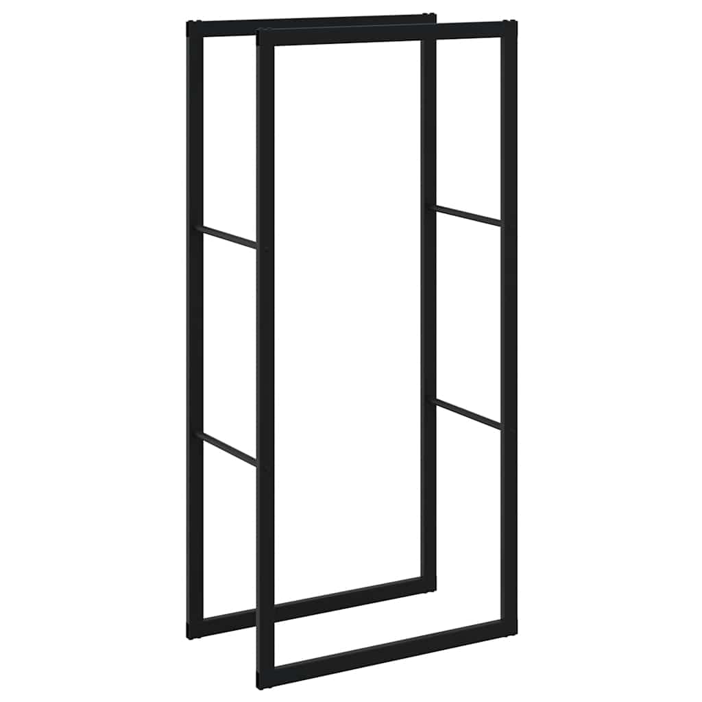 vidaXL Rastel pentru lemne de foc, negru, 55x30x116 cm oțel