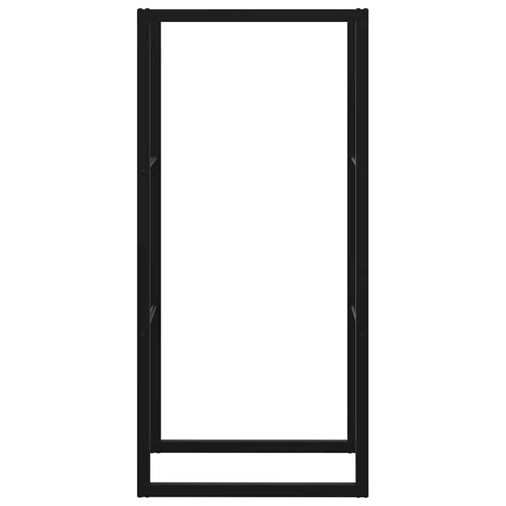 vidaXL Rastel pentru lemne de foc, negru, 55x30x116 cm oțel