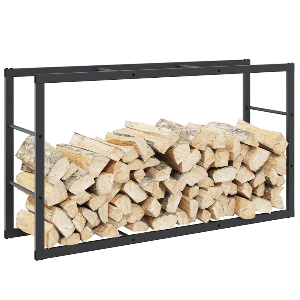 vidaXL Rastel pentru lemne de foc, negru,110x30x61 cm, oțel vidaXL Rastel pentru lemne de foc, negru,110x30x61 cm, oțel