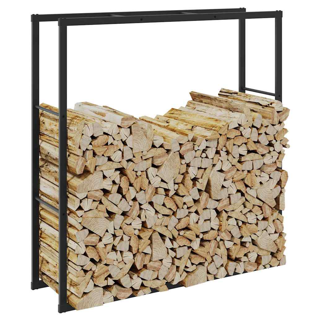 vidaXL Rastel pentru lemne de foc, negru, 110x30x116 cm, oțel vidaXL Rastel pentru lemne de foc, negru, 110x30x116 cm, oțel