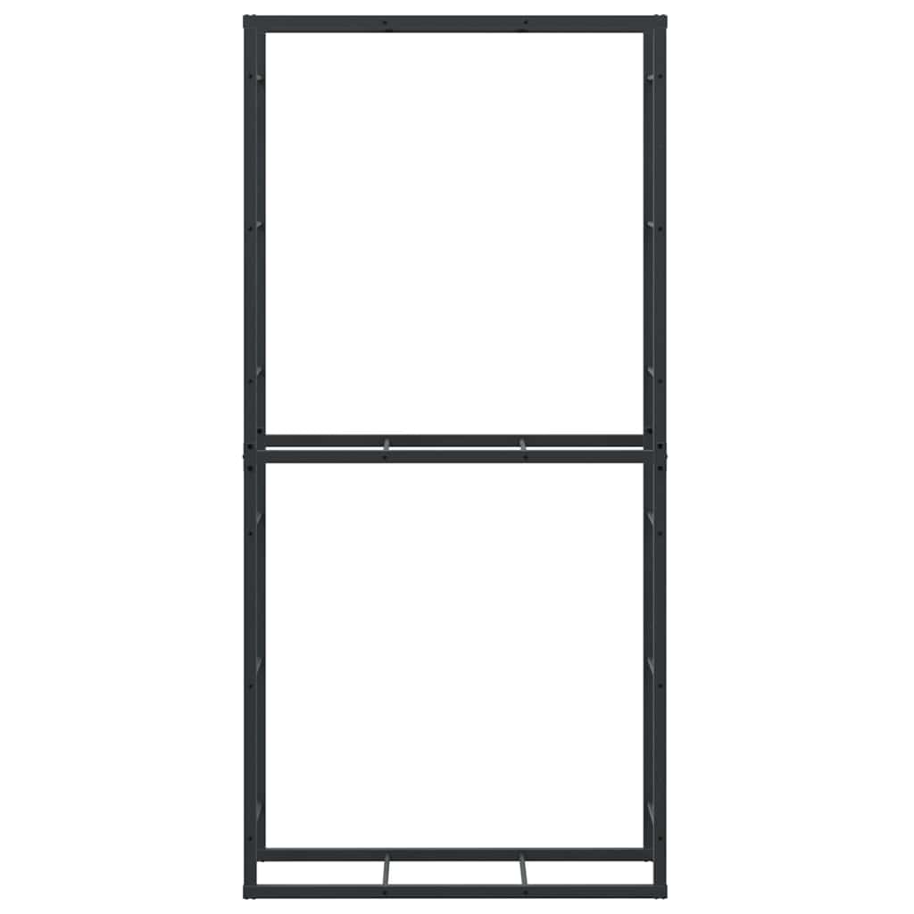 vidaXL Rastel pentru lemne de foc, negru, 100x30x209 cm, oțel