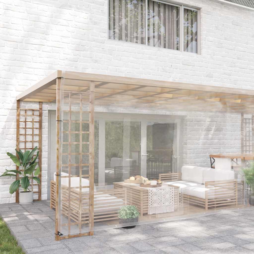 vidaXL Prelata transparenta cu ochiuri 5x8 m PVC