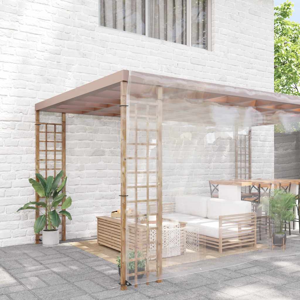 vidaXL Prelata transparenta cu ochiuri 8x8 m PVC