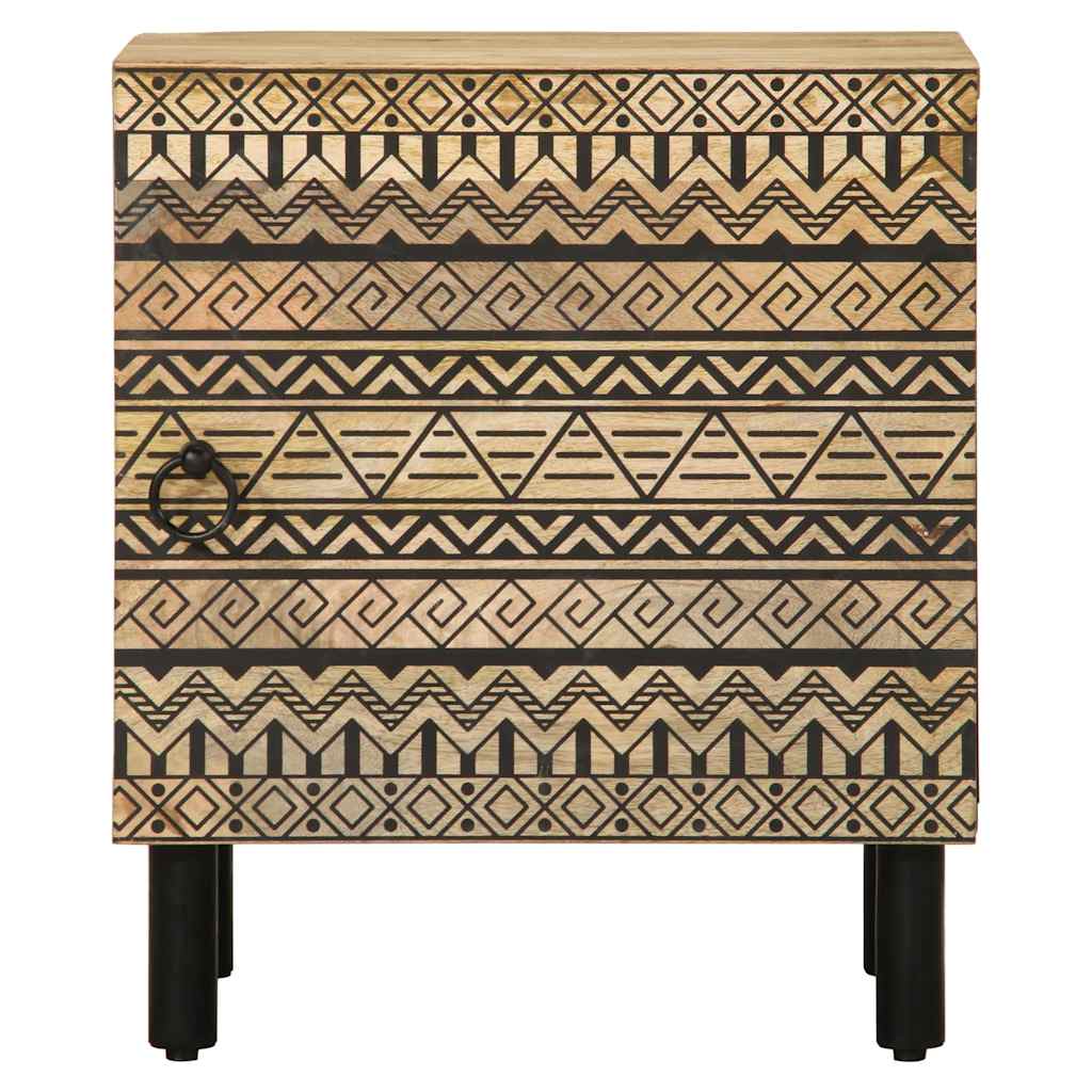 vidaXL Noptieră, negru, 40x33,5x46 cm, lemn masiv de mango brut