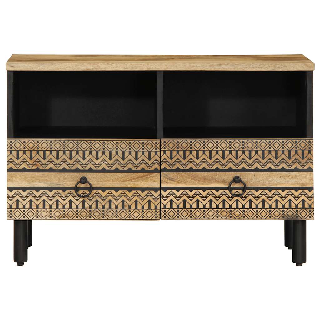 vidaXL Dulap TV, negru, 70x33,5x46 cm, lemn masiv de mango brut