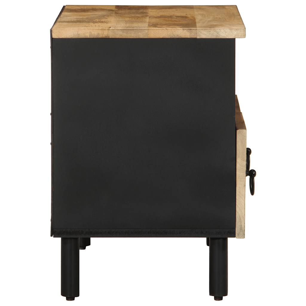 vidaXL Dulap TV, negru, 70x33,5x46 cm, lemn masiv de mango brut