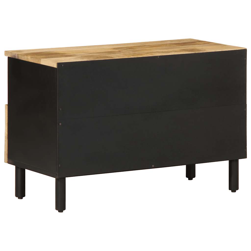 vidaXL Dulap TV, negru, 70x33,5x46 cm, lemn masiv de mango brut