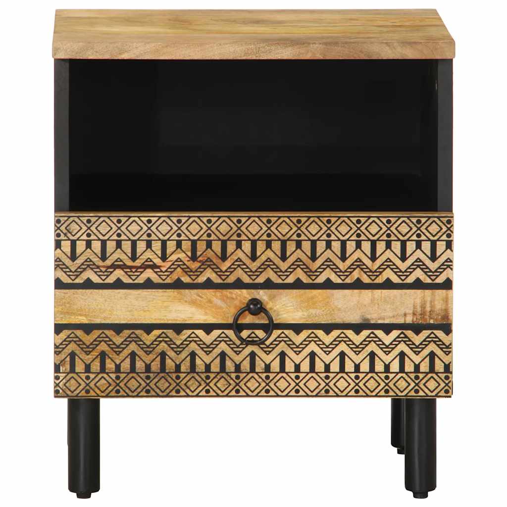 vidaXL Dulap de pat, negru, 40x33x46 cm, lemn masiv de mango brut vidaXL Dulap de pat, negru, 40x33x46 cm, lemn masiv de mango brut