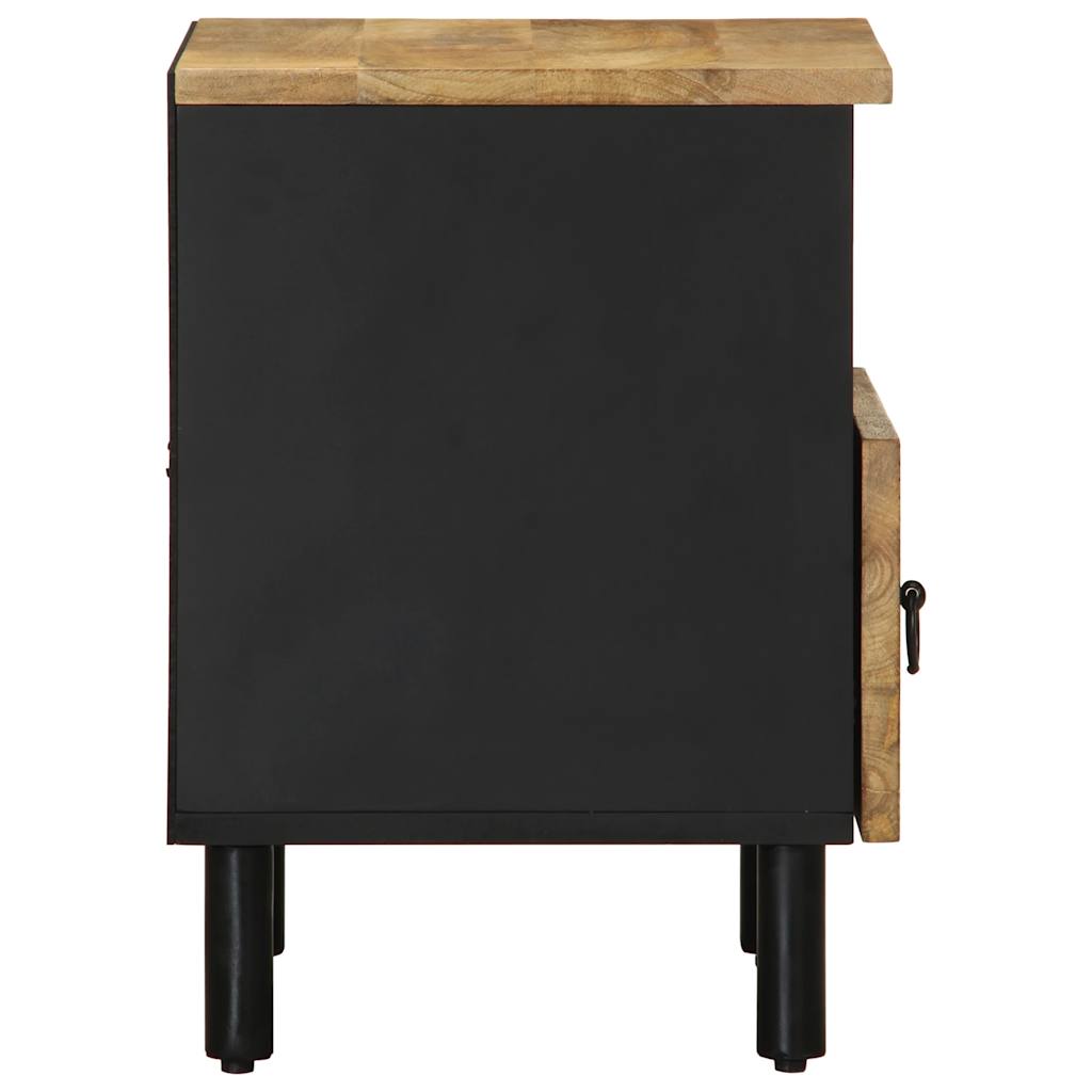 vidaXL Dulap de pat, negru, 40x33x46 cm, lemn masiv de mango brut vidaXL Dulap de pat, negru, 40x33x46 cm, lemn masiv de mango brut